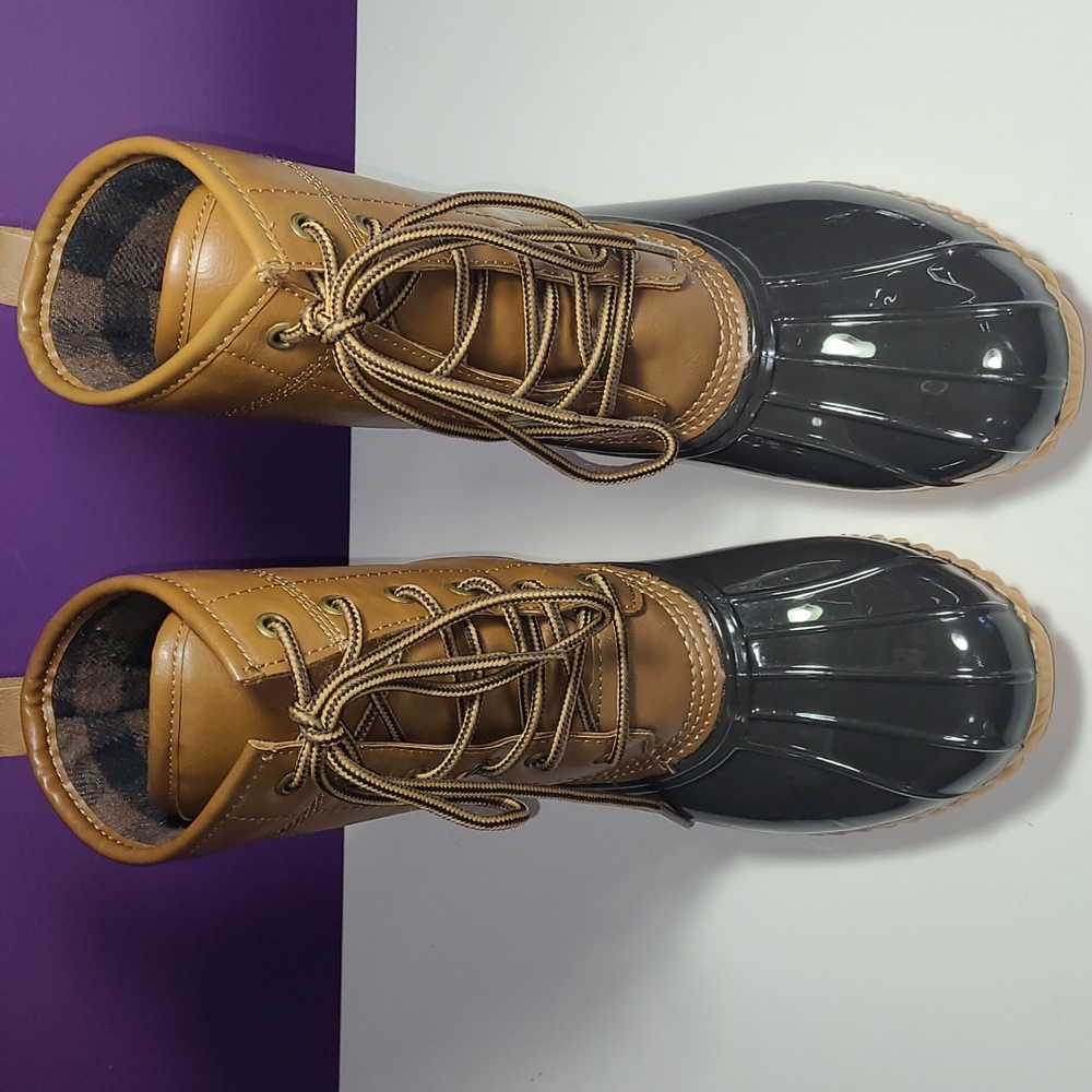 Sporto Women's Elana Waterproof  Outsole  Duck Boots Brown Mid-Caf Pre loved